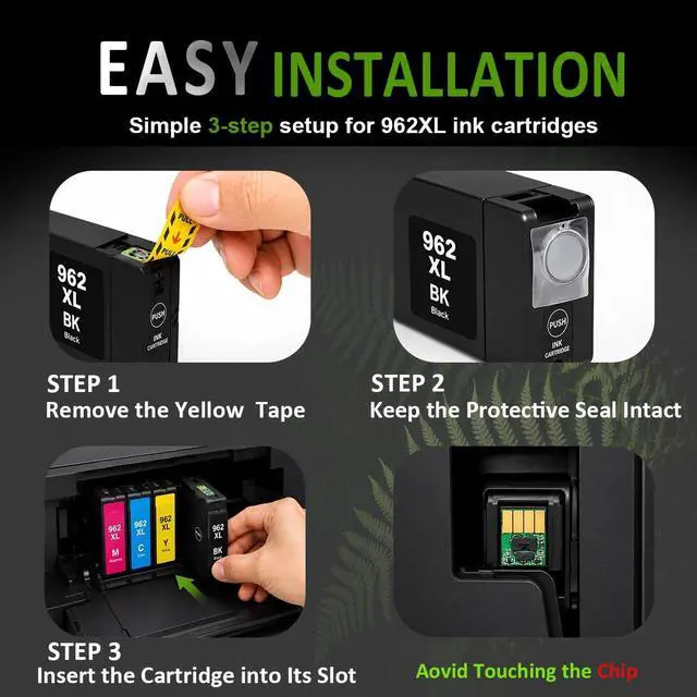 Alt view image 6 of 6 - 962XL Ink Cartridges 3 Pack Cyan Magenta Yellow Compatible for HP 962 XL Replacement Ink Work with OfficeJet Pro 9010 9015 9020 9025 9027 9028 9029 All-in-One Printer (3Pack1C+1Y+1M)