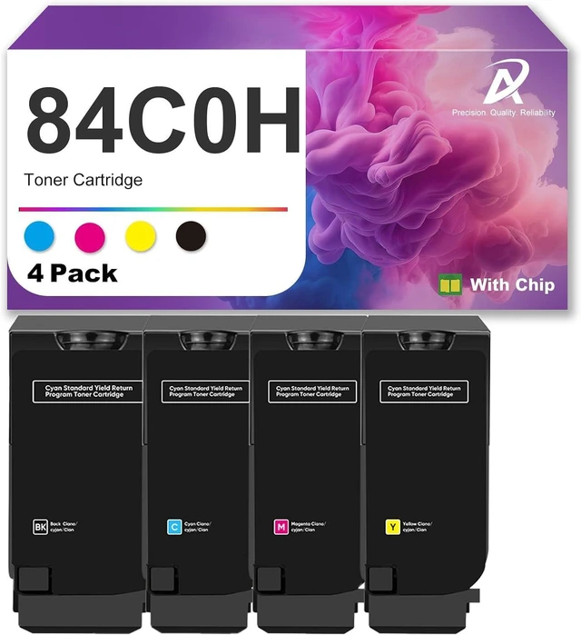 Main image of Compatible Toner Cartridge 84C0H Replacement for Lexmark 84C0HKG 84C0HCG 84C0HMG 84C0HYG for CX725de CX725dhe CX725dthe Printers, High Yield, Clear Print Quality 1 Set