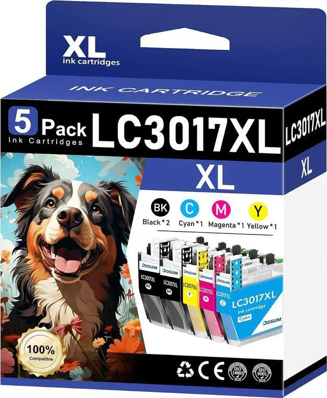 Main image of DOSUM LC3017XL LC3017 High Yield Ink Cartridges 5-Pack (2BK, 1C, 1M, 1Y)