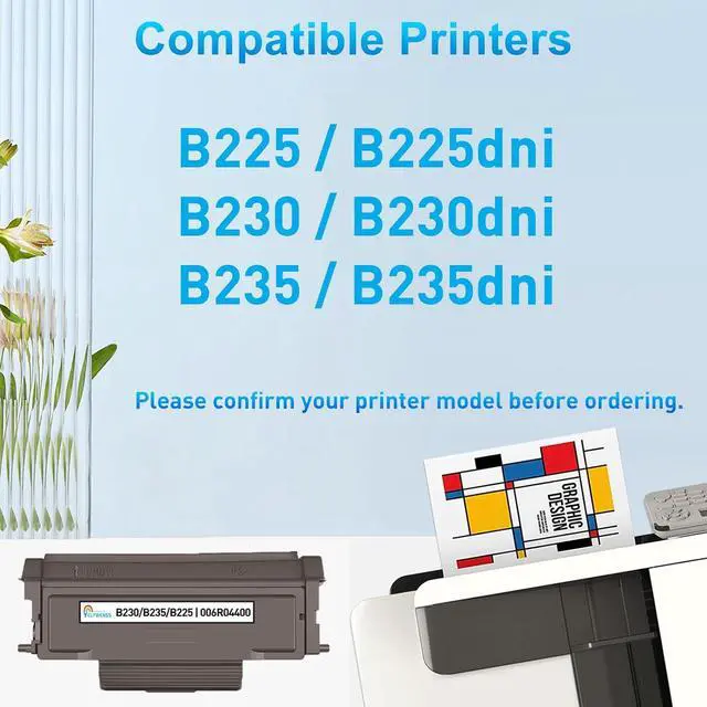 Alt view image 2 of 6 - B230 B225 B235 Black Toner Cartridge Replacement for Xerox 006R04400 for Xerox B230 B235 B225 Printer Ink (High Yield-3,000 Pages, 1-Pack)