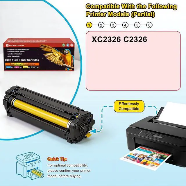 Alt view image 2 of 7 - 24B7498 24B7495 24B7496 24B7497 Toner Cartridge Compatible for Lexmark XC2326 C2326 Printers, 6,000 Page Yield, High Speed Printing with Low Energy Consumption 1