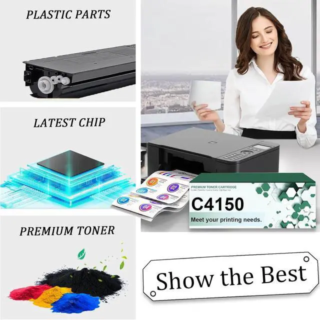 Alt view image 4 of 7 - C4150 Toner Cartridges Compatible for Lexmark 24B6516 Cyan Cartridges with Chip Fit for Lexmark C4150 Printers,1 Pack
