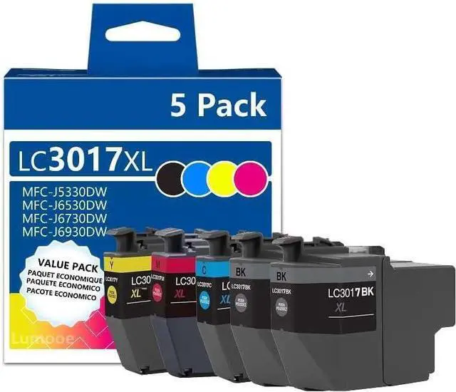 Main image of LC3017XL High Yield Ink Cartridges 5-Pack(2BK/1C/1M/1Y) - LC3017 Ink Cartridge Replacement for Brother MFC-J5330DW MFC-J6530DW MFC-J6530DW Printer