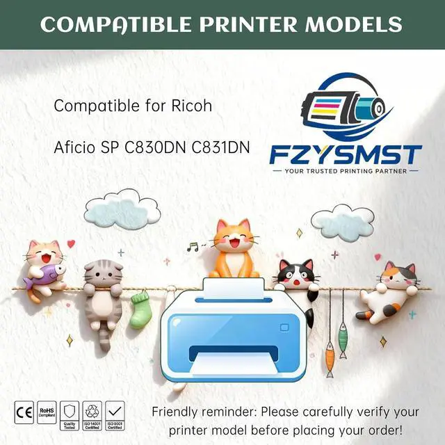 Alt view image 2 of 6 - Compatible for Ricoh SPC830 Imaging Drum Unit for Ricoh Aficio SP C830DN C831DN - with Chip 70000 Pages @ 5% - Sharp Text & Clear Image for Home Office or Business (Black - 1 Pack)