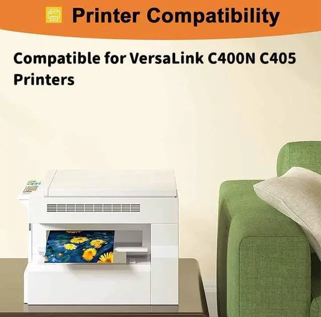 Alt view image 2 of 7 - C400 C405 106R03536 106R03538 106R03539 106R03537 Toner Cartridges Compatible Replacement for Xerox VersaLink C400N C405 Printers, High Yield 10,500 Pages Yellow