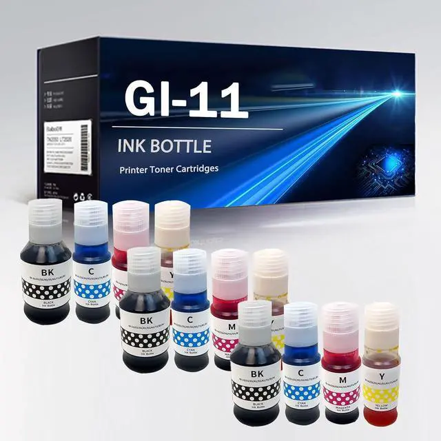 Main image of GI-11 GI 11 Ink Cartridge Replacement for Canon GI-11 GI11 11 Ink Refill Bottles Compatible for Canon G2160 G3160 Printers ,12pcs-1 Pack