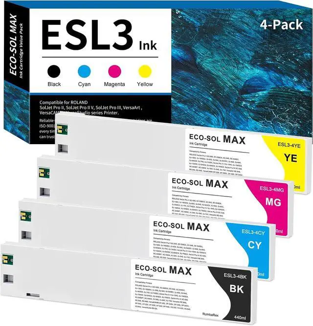 Main image of ESL3 Ink Cartridges 440ml Compatible for Roland ECO-SOL MAX Ink Cartridge