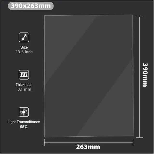 Alt view image 3 of 7 - 5Pcs 13.6 Inch FEP Film 390 * 263 * 0.1mm,Compatible with ANYCUBIC Photon M3 Max,Compatible with ELEGOO Jupiter Series,3D Printer Parts Accessories LCD SLA(5 pcs)