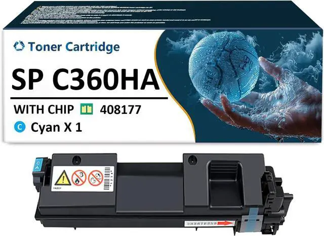 Main image of SP C360HA Toner Cartridge Replaces for Ricoh SP C360HA 408177 Cyan Toner Cartridges Work for Ricoh SP C360DNw C360SFNw Printers, 1 Pack