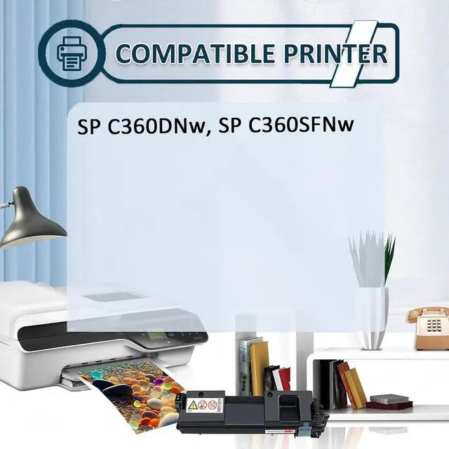 Alt view image 2 of 7 - SP C360HA Toner Cartridge Replaces for Ricoh SP C360HA 408177 Cyan Toner Cartridges Work for Ricoh SP C360DNw C360SFNw Printers, 1 Pack
