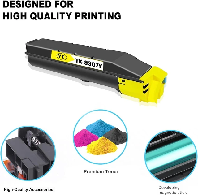 Alt view image 5 of 6 - 1-Pack Yellow TK-8307Y High Yield Toner Cartridge Compatible for Kyocera TK-8307 TASKalfa 3050ci 3550ci 3051ci 3551ci Copystar CS-3050ci CS-3550ci CS-3051ci CS-3551ci (Pages up to 16,000 Page )