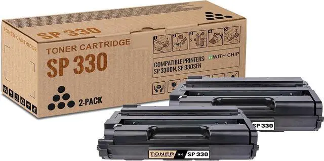 Main image of 2 Pack SP 330 Black Toner Cartridge (with Chip)