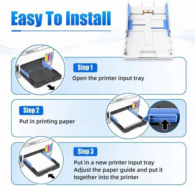 Alt view image 7 of 7 - Printer Paper Input Tray Compatible with HP OfficeJet Pro 9020 9025e 9023 9135e