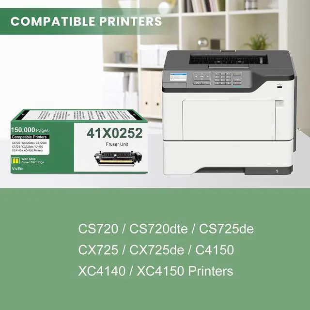 Alt view image 2 of 6 - 41X0252 Fuser Unit (with New Chip) Replacement for Lexmark CS725 Fuser Unit 41X0252 Imaging Unit for CS720 CS725 CX725 C4150 XC4150 Fuser 150,000 Pages High Yield (110-120V Type 00)