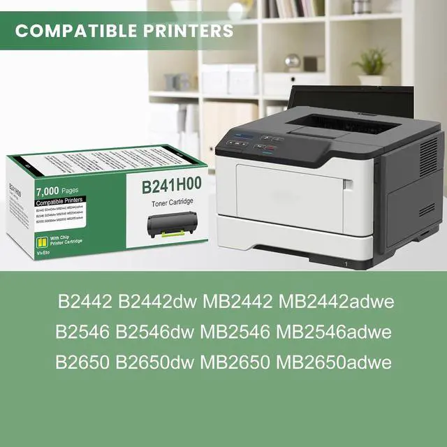 Alt view image 2 of 6 - B241H00 Black Toner Cartridge B2442 B2546 B2650 MB2442 MB2546 MB2650 Toner
