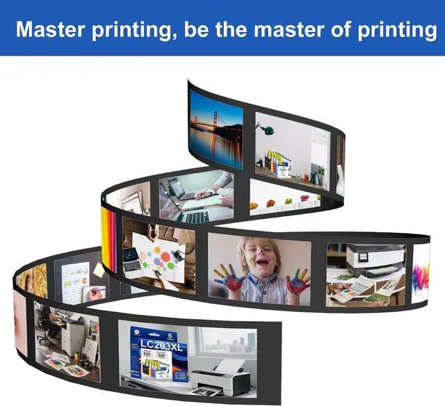 Alt view image 7 of 7 - LC203XL Ink Cartridges LC203 LC201 High Yield Ink Cartridges 5 Pack