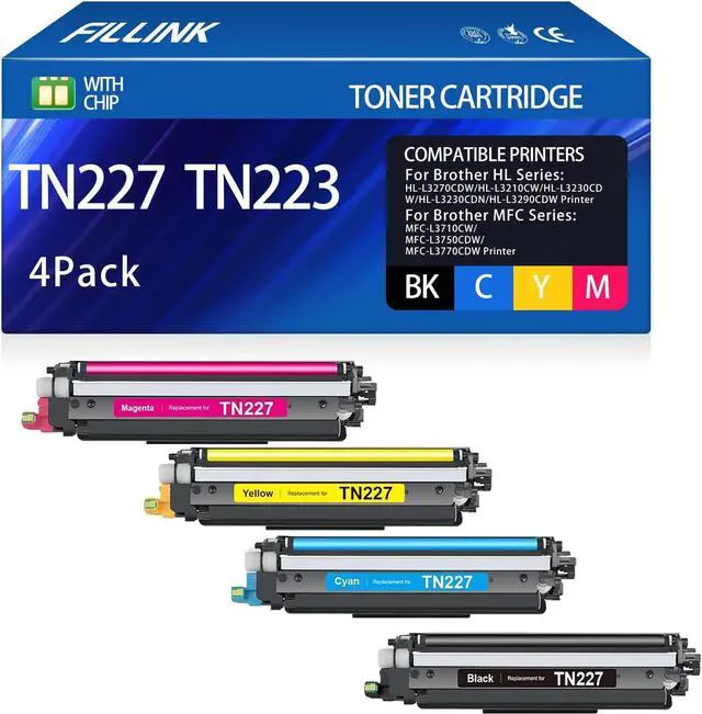 Main image of TN227 Toner Cartridge High Yield TN223 Replacement for TN-227 TN223 Compatible with Brother HL-L3270CDW HL-L3210CW MFC -L3710CDW HL-L3290CDW MFC-L3750CDW L3710CW HL-L3230CDW Printer 4 Pack