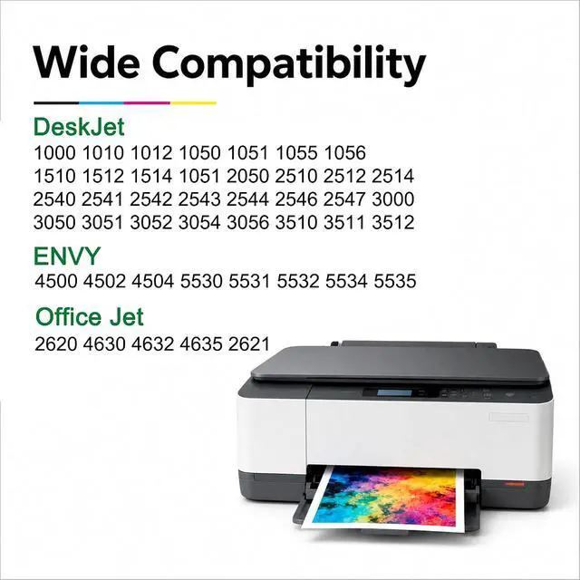 Alt view image 3 of 7 - 61XL 61 Ink Cartridges Combo Pack Replacement for HP Ink 61 61 XL Work with Envy 4500 5530 5535 4502 Deskjet 3050 1000 2540 1010 3510 3000 Officejet 4630 4635 Printer (2-Pack, Black, Tri-Color)
