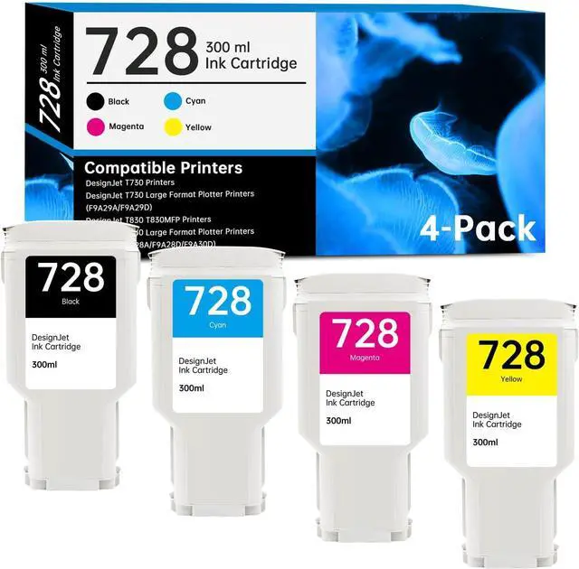 Main image of 728 Ink Cartridge 300ml Set with New Chip 728XL F9J68A F9J67A F9J66A F9J65A