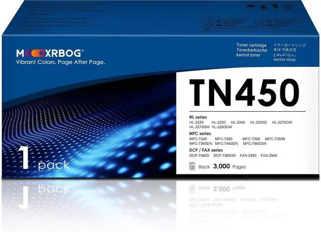 Main image of TN450 Black Toner Cartridge High Yield (1-Pack) Replacement for Brother TN450
