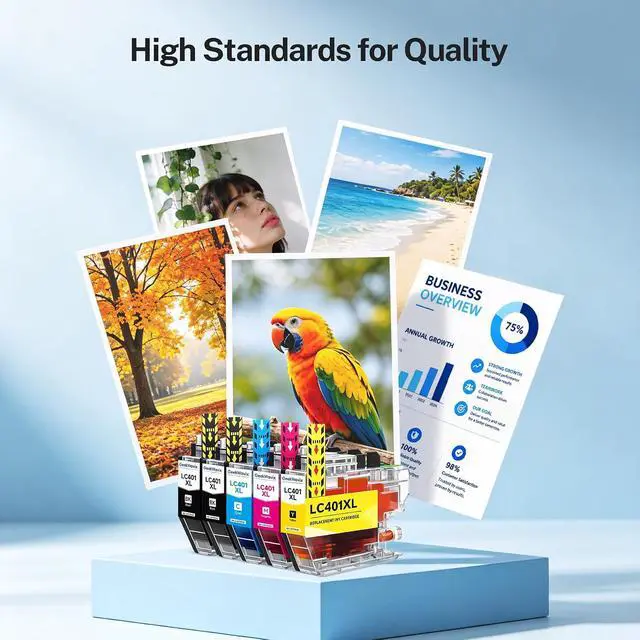 Alt view image 4 of 7 - LC401XL Ink Cartridges Replacement for Brother, High Yield Compatible Ink Cartridge Value Pack for MFC-J1012DW MFC-J1170DW MFC-J1800DW Printers, 4 Black 2 Cyan 2 Magenta 2 Yellow, 10 Pack