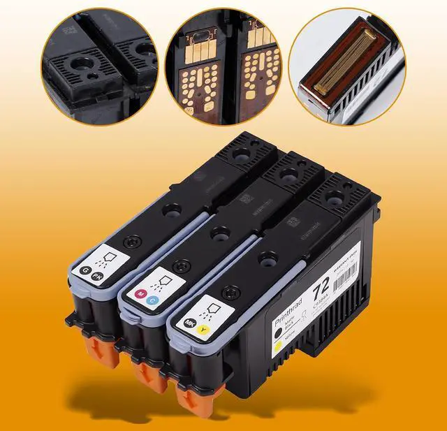 Alt view image 6 of 7 - 72 Printhead Compatible for HP Printers T610 T620 T770 T790 T1100 T1120 T1200 T1300 T2300 Printer, with New Chips 72 Printhead ( Cyan/Magenta, Matte Black/Yellow, Gray/Photo Black )