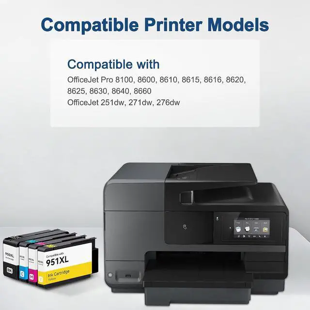 Alt view image 3 of 6 - Pristar 950XL and 951XL Ink Cartridges Combo Pack Replacement for HP 950 951 Ink Cartridges Combo Pack Compatible with HP Officejet Pro 8600 8610 8620 8100 8630 8660 8640 276DW 251DW Printers, 4 Pack