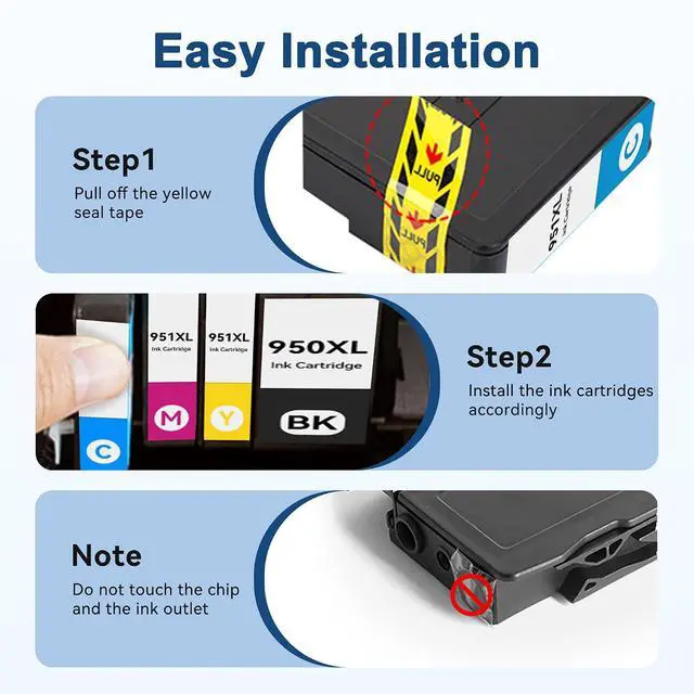 Alt view image 5 of 6 - Pristar 950XL and 951XL Ink Cartridges Combo Pack Replacement for HP 950 951 Ink Cartridges Combo Pack Compatible with HP Officejet Pro 8600 8610 8620 8100 8630 8660 8640 276DW 251DW Printers, 4 Pack