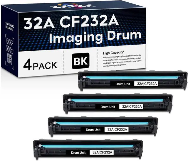 Main image of 32A CF232A Black Drum Unit 4 Pack Replacement for HP 32A Imaging Drum Compatible with Laser Pro M203dn M203dw M206 Series; Laser Pro MFP M227fdn M227sdn M227fdw M230 Series Printers (Not Toner)
