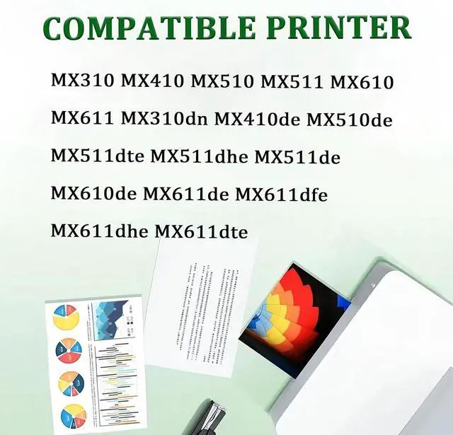 Alt view image 2 of 7 - MX410 Toner Cartridge Replacement for Lexmark MX410 60F1H00 Black Toner Cartridges with Chip Compatible for Lexmark MX310 MX410 MX510 MX511 MX610 MX611 MX310dn MX410de MX510de Printers, 1 Pack