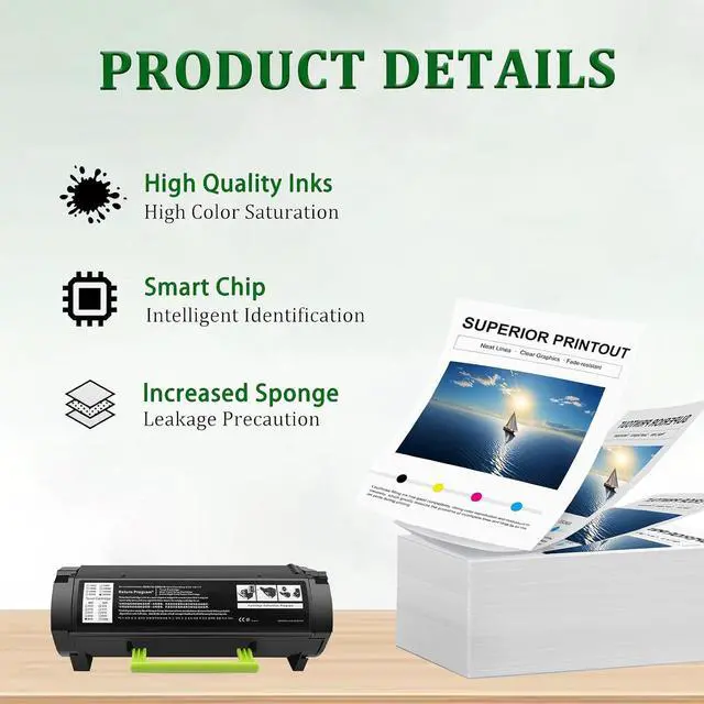 Alt view image 4 of 7 - MX410 Toner Cartridge Replacement for Lexmark MX410 60F1H00 Black Toner Cartridges with Chip Compatible for Lexmark MX310 MX410 MX510 MX511 MX610 MX611 MX310dn MX410de MX510de Printers, 1 Pack