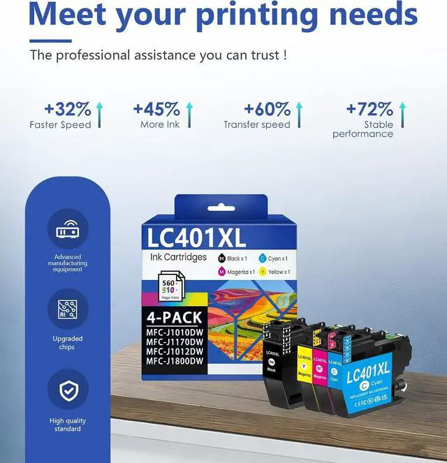 Alt view image 4 of 7 - LC401XL LC401 Ink Cartridges High Yield