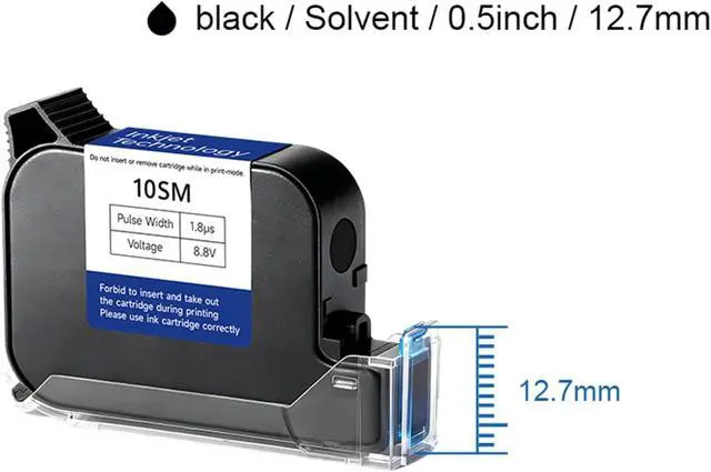 Alt view image 6 of 7 - Black Ink Cartridge 42ml Solvent Fast Dry Ink Replacement Non-Encrypted for 0.5inch/12.7mm Handheld Inkjet Printer Coding Machine (Black)
