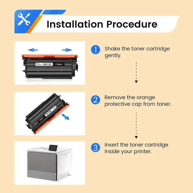 Alt view image 4 of 6 - 213x Black Toner Cartridge W2130X Compatible Replacement for HP 213X Toner Cartridge Work for HP LaserJet Enterprise 5700, 5800, 6700, 6701, 6800, 6801 (1 Pack 213x Toner Black)