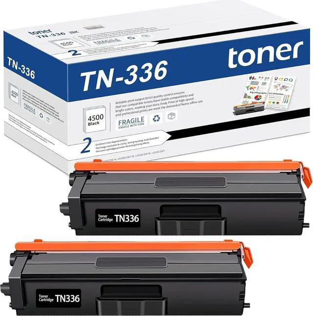 Main image of TN-336 TN336 Toner Cartridges 2 Black: Replacement for Brother TN336 TN331 Toner Work with HL-L8250CDN HL-L8350CDW MFC-L8600CDW MFC-L8850CDW Toner - TN336BK Black