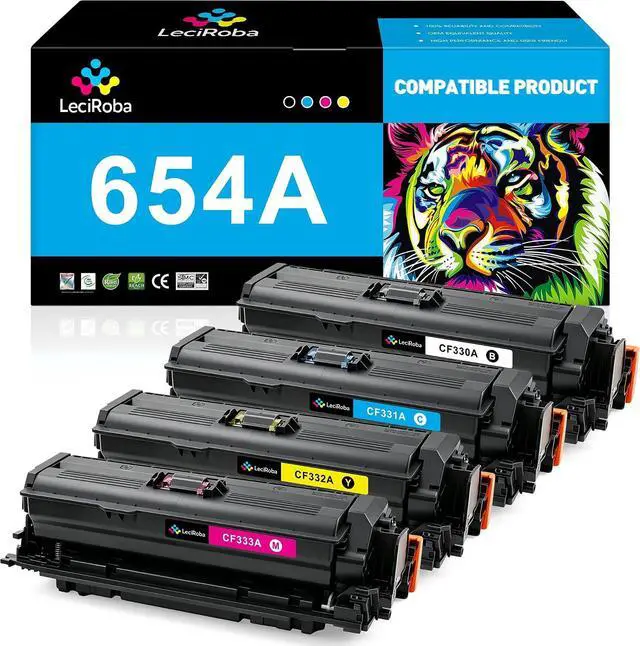 Main image of LeciRoba Remanufactured 654A Toner Cartridges Replacement for HP 654A 654X CF330A CF331A CF332A CF333A for HP Color LaserJet Enterprise M651 Series M651dn M651n M651xh Printer (15,000 Pages, 4 Pack)