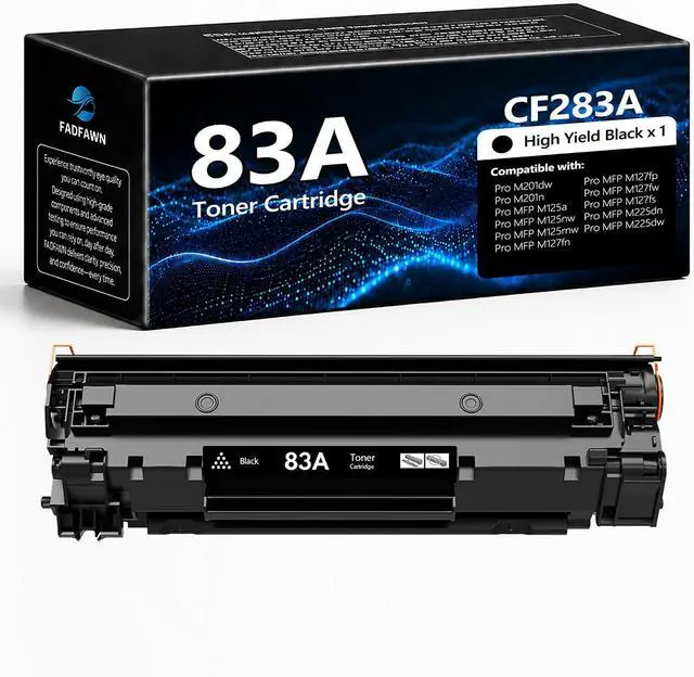 Main image of 83A CF283A Black Toner Cartridge Replacement for HP 83A for Laser Jet Pro MFP M125nw M201dw M225dw M255dn M201n Printer (1 Black)
