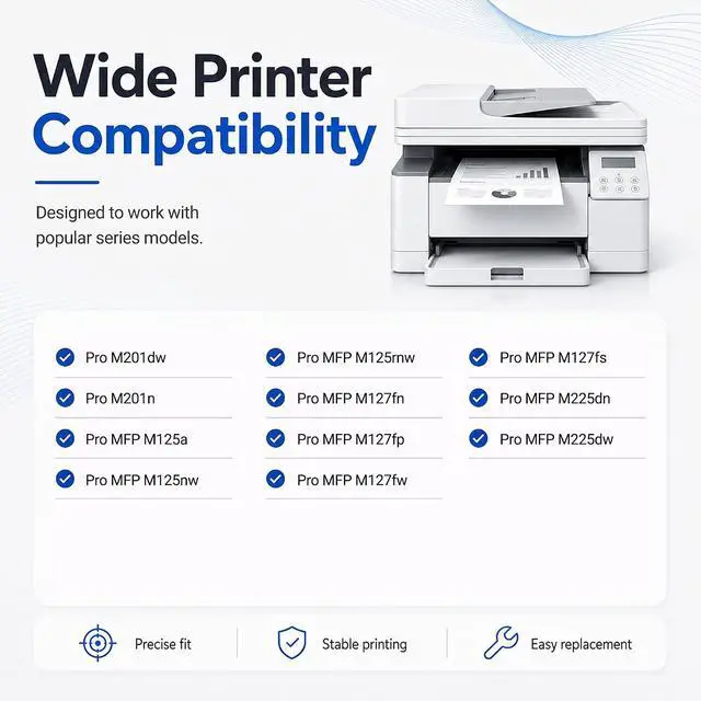 Alt view image 2 of 7 - 83A CF283A Black Toner Cartridge Replacement for HP 83A for Laser Jet Pro MFP M125nw M201dw M225dw M255dn M201n Printer (1 Black)