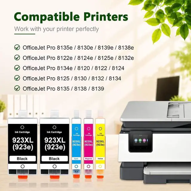 Alt view image 2 of 7 - 923XL Ink Cartridges Replacement for HP 923e 923 8130e Ink 5-Pack