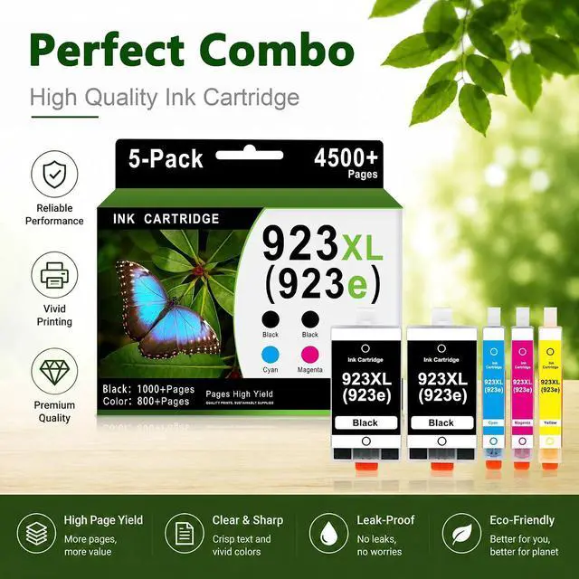 Alt view image 6 of 7 - 923XL Ink Cartridges Replacement for HP 923e 923 8130e Ink 5-Pack