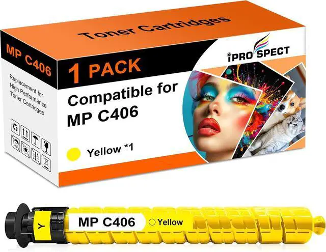 Main image of MP C406 Toner Cartridge 1 Yellow Replacement for Ricoh 842091 842092 842093 842094 Toner Cartridge High Yield for MP C306 C307 C406 C407 C306ZSP C306ZSPF C406ZSPF C407ZSPF Printer