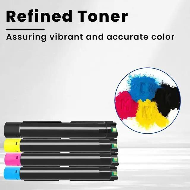 Alt view image 4 of 6 - Vylent WorkCentre 7525 Toner Cartridge for 7525 Printer High Yield 4-Pack
