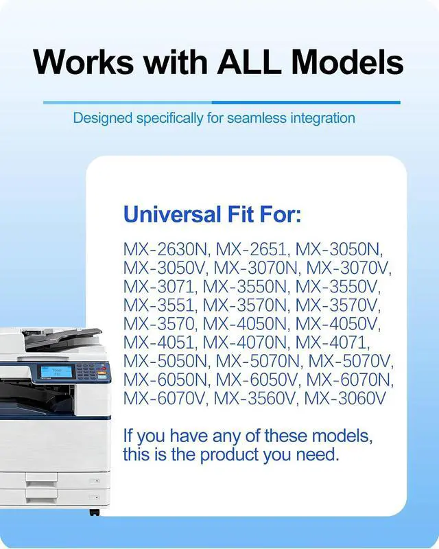 Alt view image 4 of 7 - MasaiMara MX-61NTBA MX-61NT MX61NT MX-61NT-BA Black Compatible Toner Cartridges for Sharp MX-2630N MX-3050N MX-3070N MX-3550N MX-4050N MX-5050N MX-6050N MX-6070N MX-3070V Printers