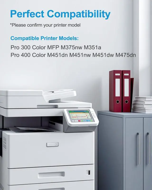Alt view image 2 of 6 - 305X High Yield Toner Cartridges 4 Pack: Compatible CE410X CE411X CE412X CE413X Toner Replacement for HP 305X Pro 400 Color M451dn M451nw M451dw Pro 300 Color MFP M375nw M351a Printers(1BK/1C/1M/1Y)