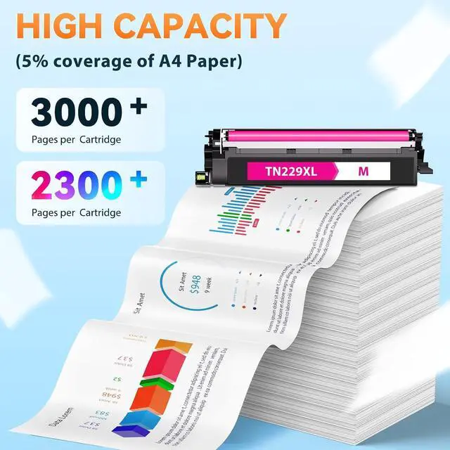 Alt view image 4 of 7 - TN229XL TN229 Toner Cartridges for Brother MFC-L3780CDW HL-L3280CDW Printer