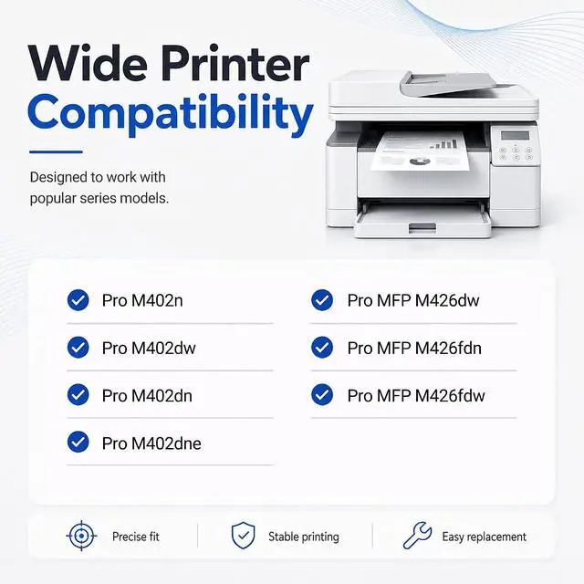 Alt view image 2 of 7 - 26A Toner Cartridge 2 Pack Black High Yield Replacement for HP 26A CF226A for Pro MFP M426fdn MFP M426fdw M402dn M402dne M402dw M402n Printer