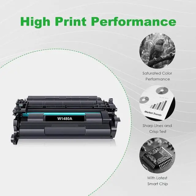 Alt view image 5 of 7 - Remanufactured 148A Black Toner Cartridge Replacement for HP 148A 148X W1480A W1480X for Laser Jet Pro MFP 4101fdw 4001n 4001dn 4001dw 4101fdn Printer(2 Pack)
