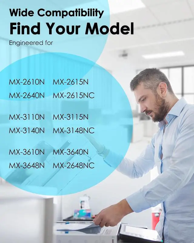 Alt view image 3 of 7 - LeciRoba MX-36NT Toner Cartridge Replacement for Sharp MX-36 MX-36NTBA MX-36NTCA MX-36NTMA MX-36NTYA for Sharp MX-2610N 2615N 2640N 3110N 3140N 2615NC 2648NC Printer Toner Cartridges Set (4 Pack)