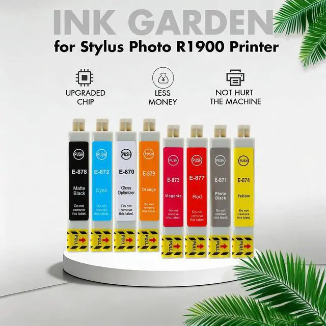 Alt view image 2 of 6 - Remanufactured T087 Ink Cartridges - Compatible with R1900 - T087 Series (T087020-T087920) - 8 Pack