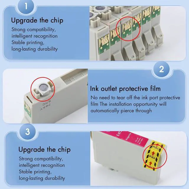 Alt view image 3 of 6 - Remanufactured T087 Ink Cartridges - Compatible with R1900 - T087 Series (T087020-T087920) - 8 Pack